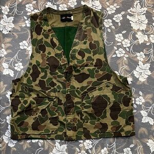 Vintage Hunting Vest Red Head Shotgun Shell Holder Duck Camo